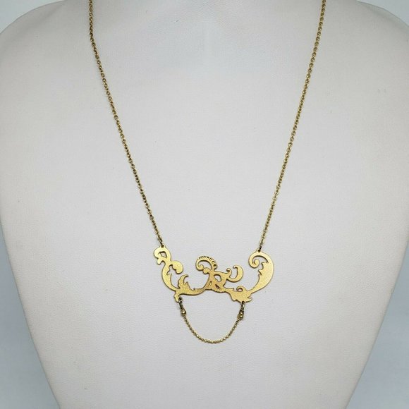 SALE! SHLOMIT OFIR Pendant Chain Necklace Gold Tone Layering Choker - Picture 5 of 12